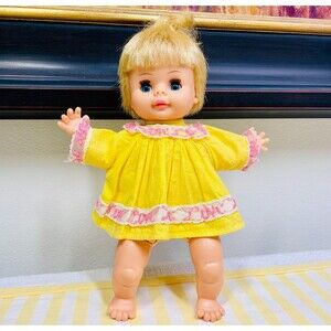 Vintage 70s Doll Horsman Doll Inc. Cloth Body Eyes Open & Close Blonde Hair Doll